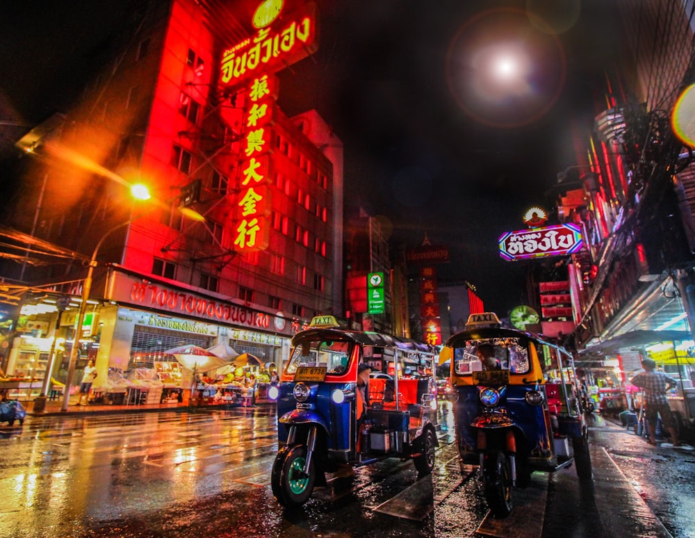 two auto rickshaw on the street