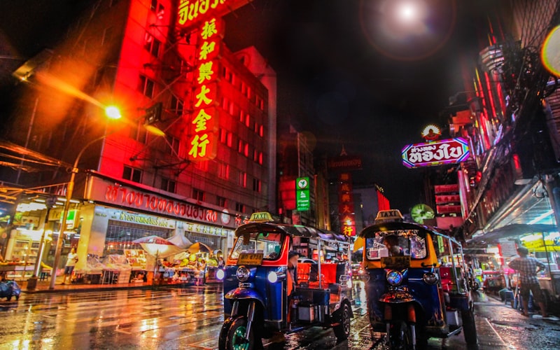 Bangkok temples and skyline