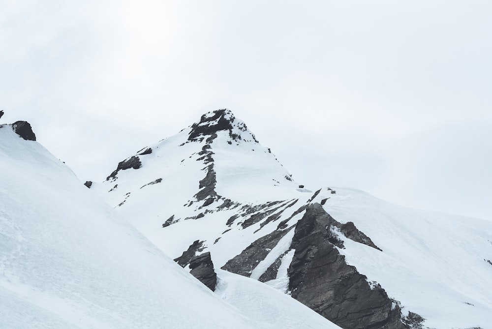 mountain peak covered with snow