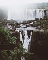 aerial view of waterfalls during day time