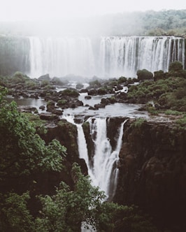 aerial view of waterfalls during day time