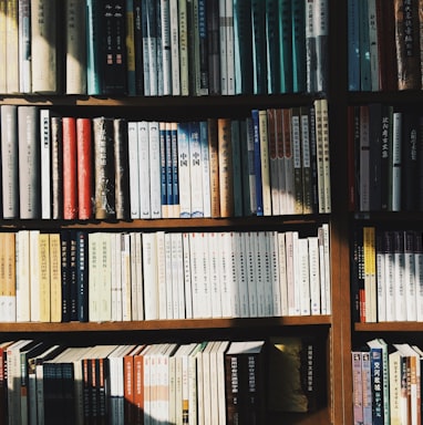 books on bookshelf