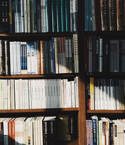 books on bookshelf