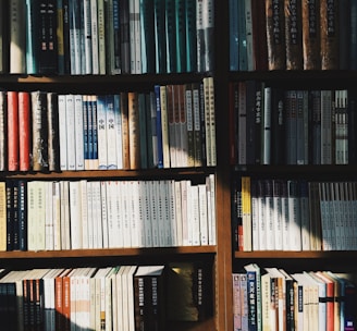 books on bookshelf