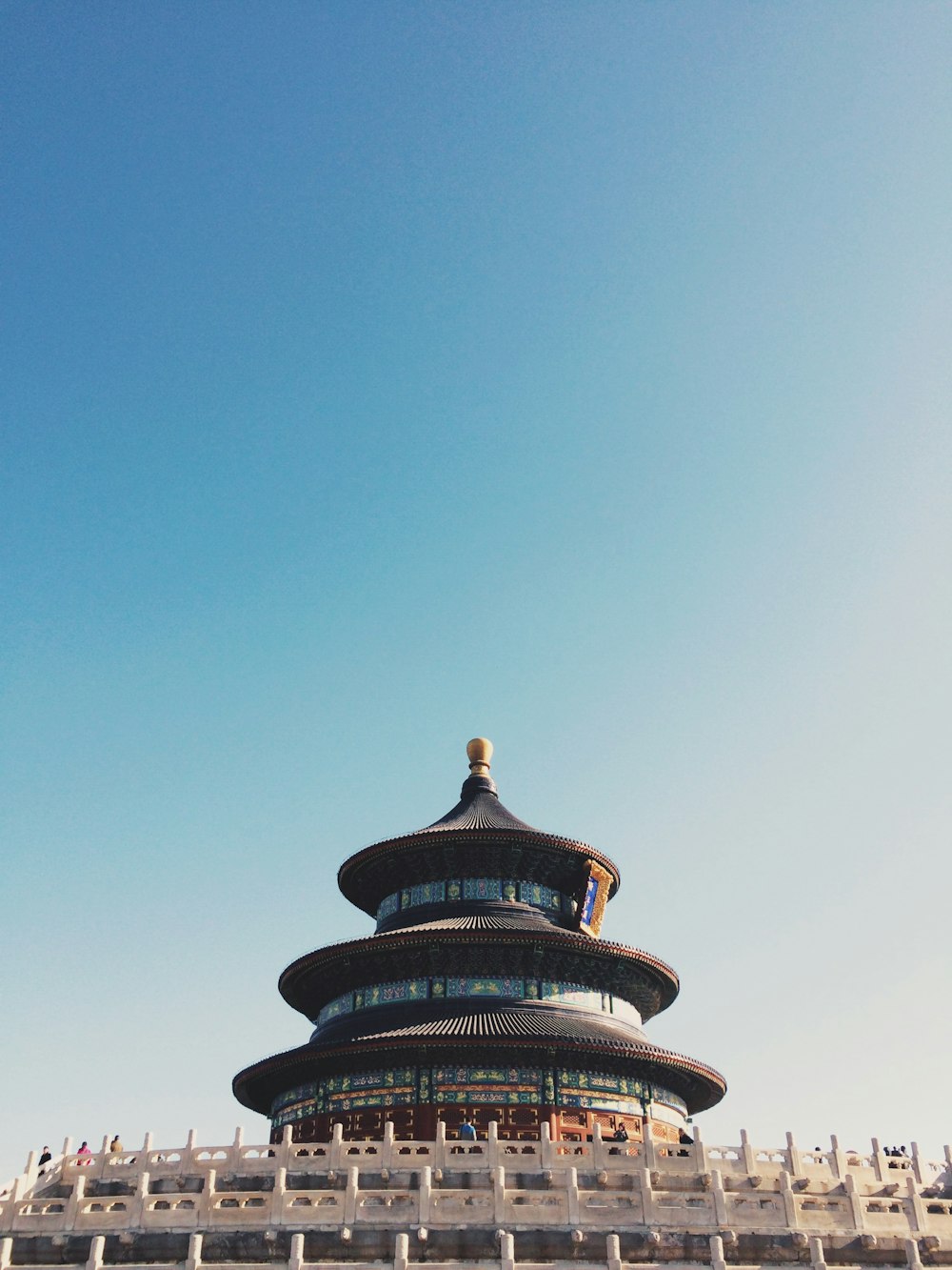 brown and blue temple