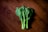 A bunch of fresh green leafy vegetables is placed on a rustic wooden surface. The leaves are vibrant and healthy, with dark green hues and crisp texture.
