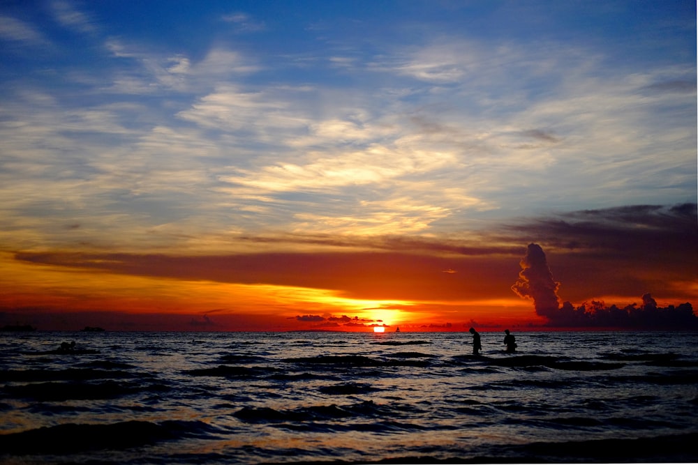 Cenário do pôr do sol