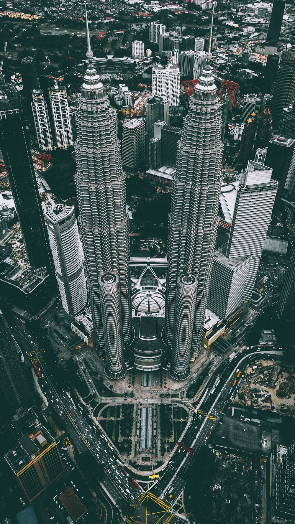 aerial photograph of Petronas Twin Tower, Malaysia
