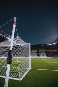 white steel soccer goal net