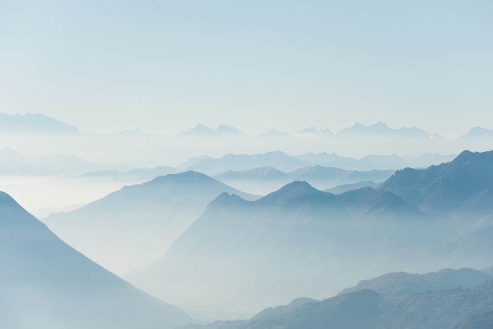 mountains covered with fogs