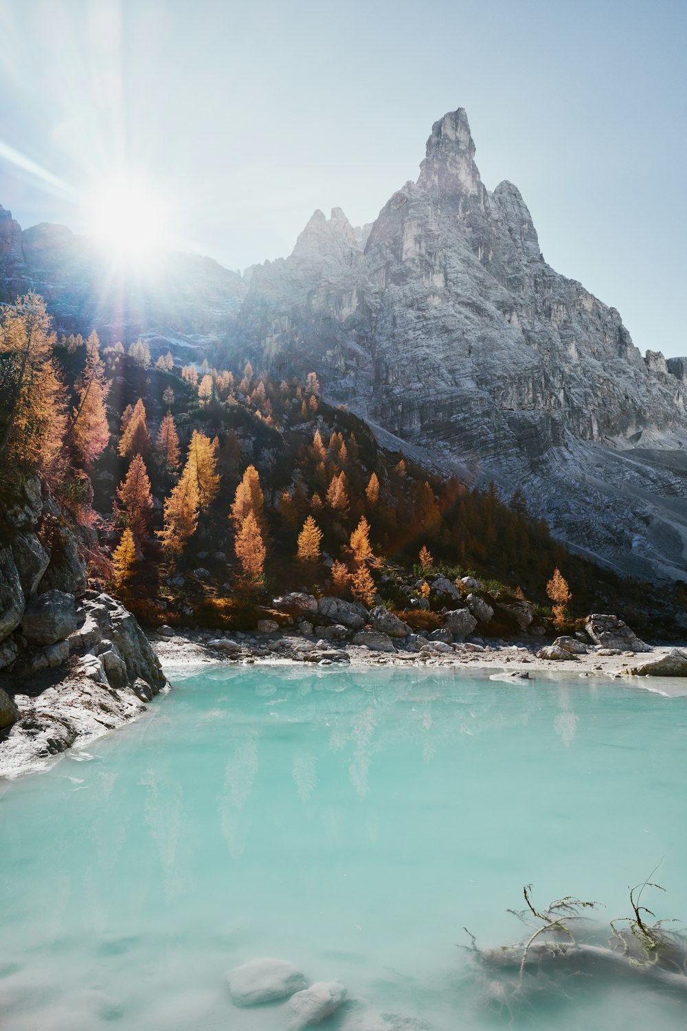 mountains near body of water