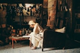man sitting on couch