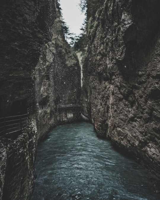 body of water between two rock formation in Aare Gorge Switzerland