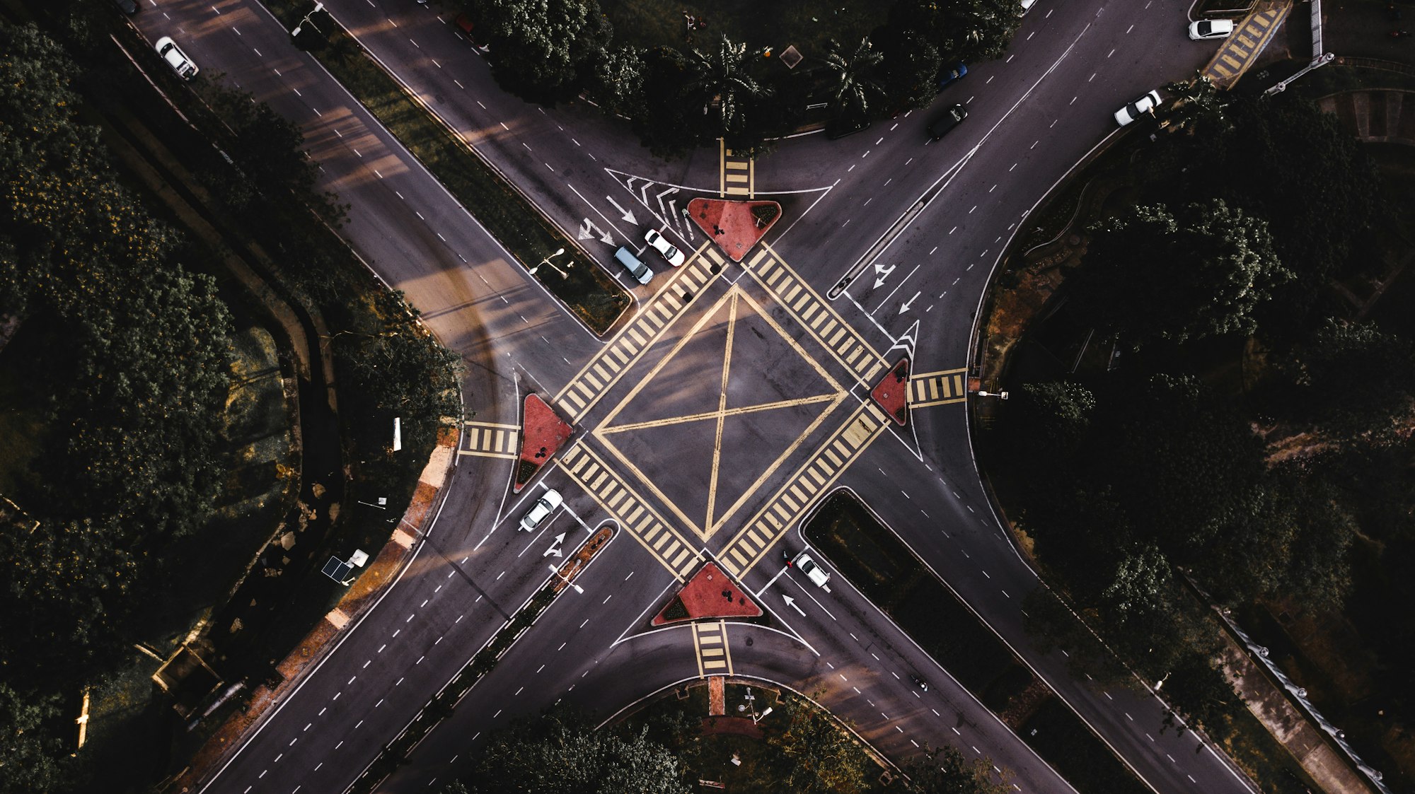 Aerial view of a crossroad in Shah Alam, Malaysia