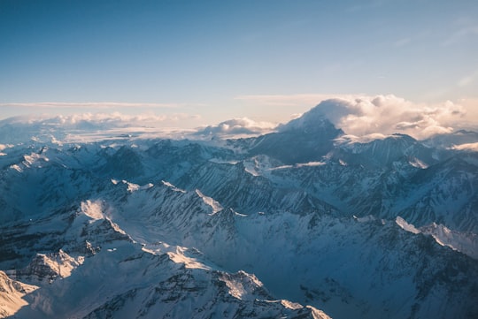 aerial photography of snow mountain in Parque Provincial Aconcagua Argentina