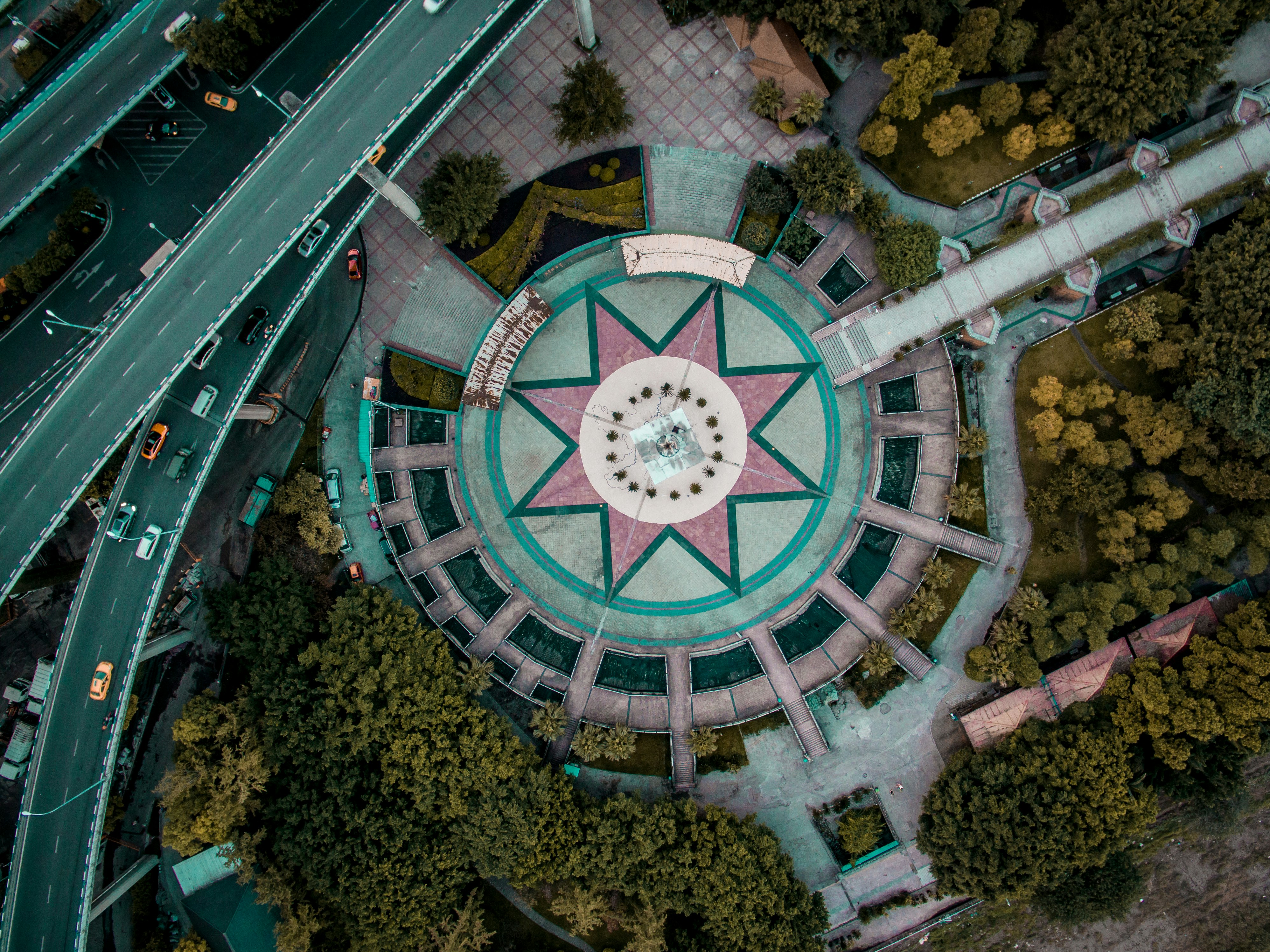 aerial view photography of star ground building