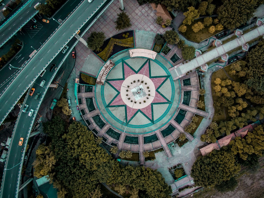 aerial view photography of star ground building