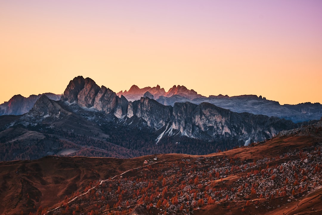 aerial view of mountains during sunset