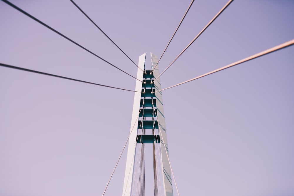 white bridge support tower