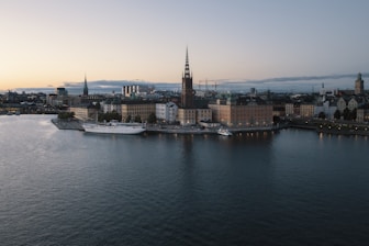 scenery of a body of water beside a city