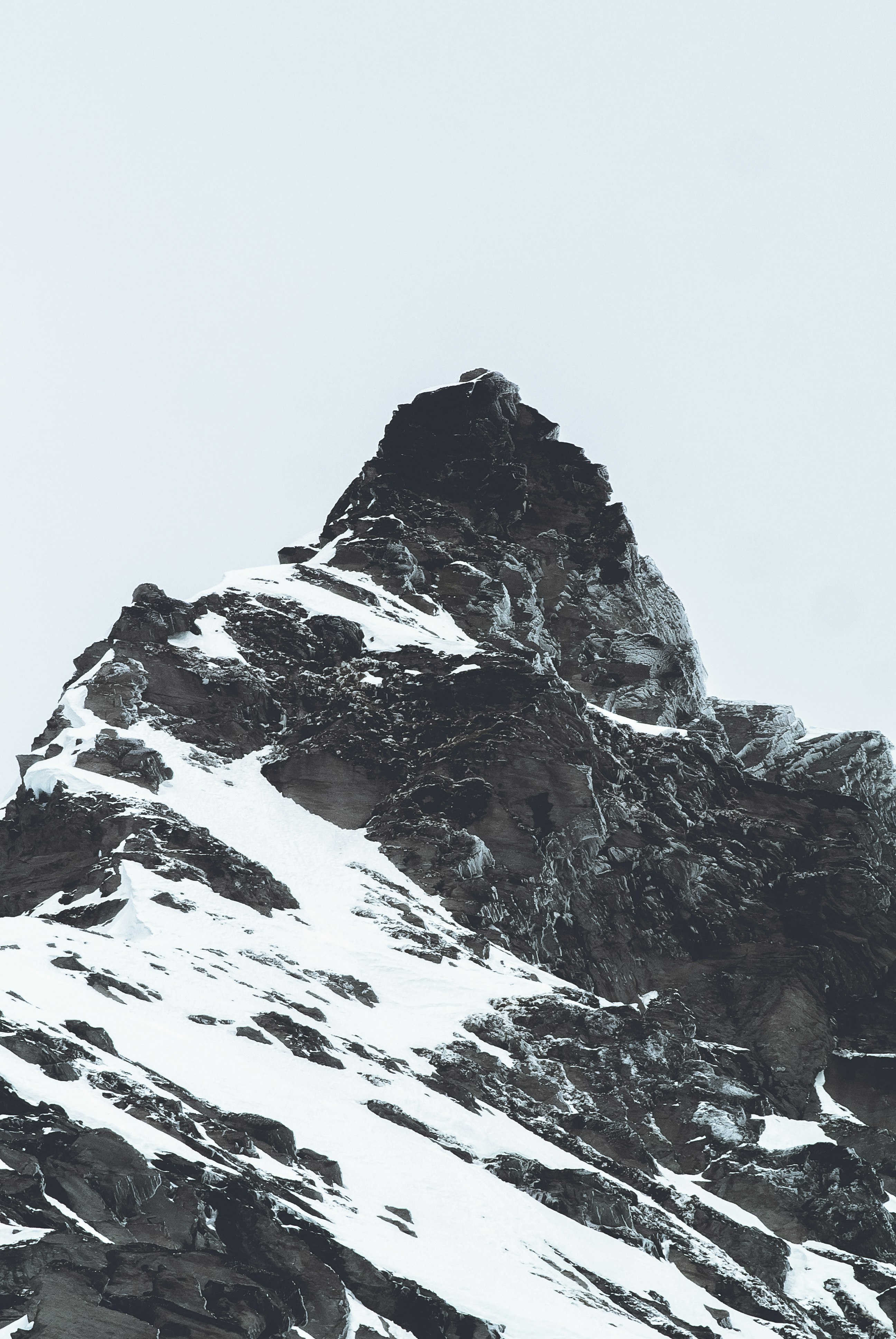 grayscale photo of a mountain