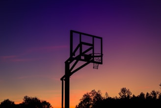 silhouette of basketball system