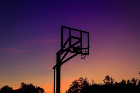silhouette of basketball system
