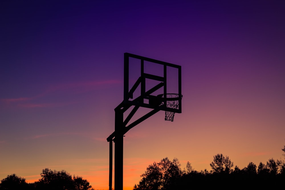 silhouette of basketball system