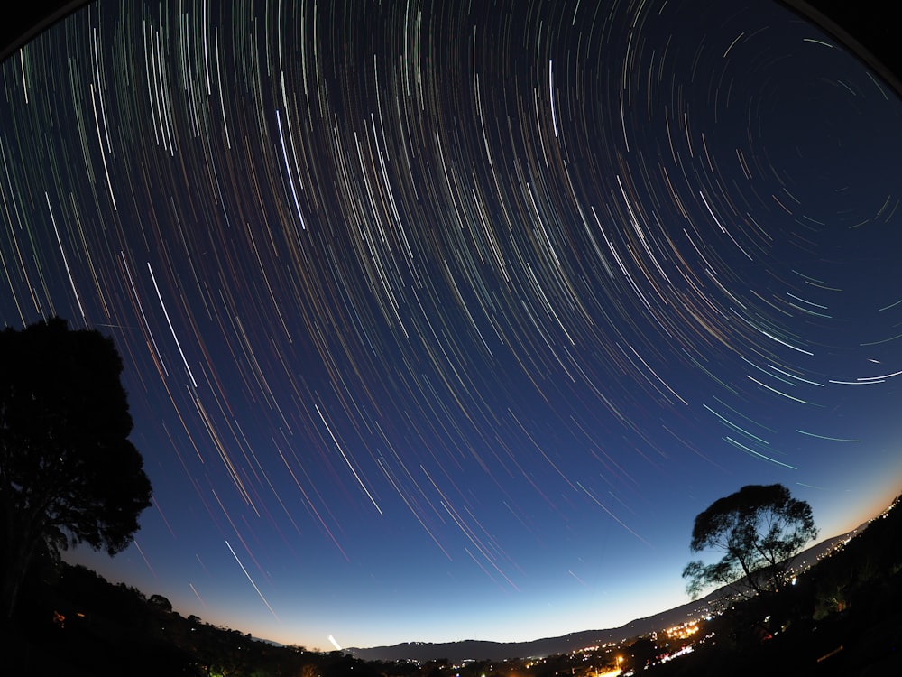 starry sky time lapse photo