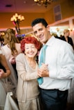 man and grandmother dancing