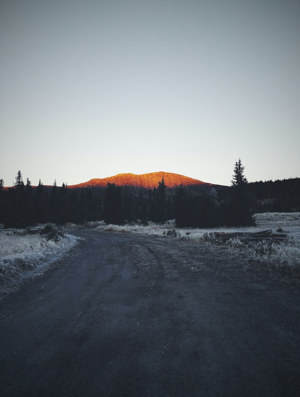 winding road near mountain range