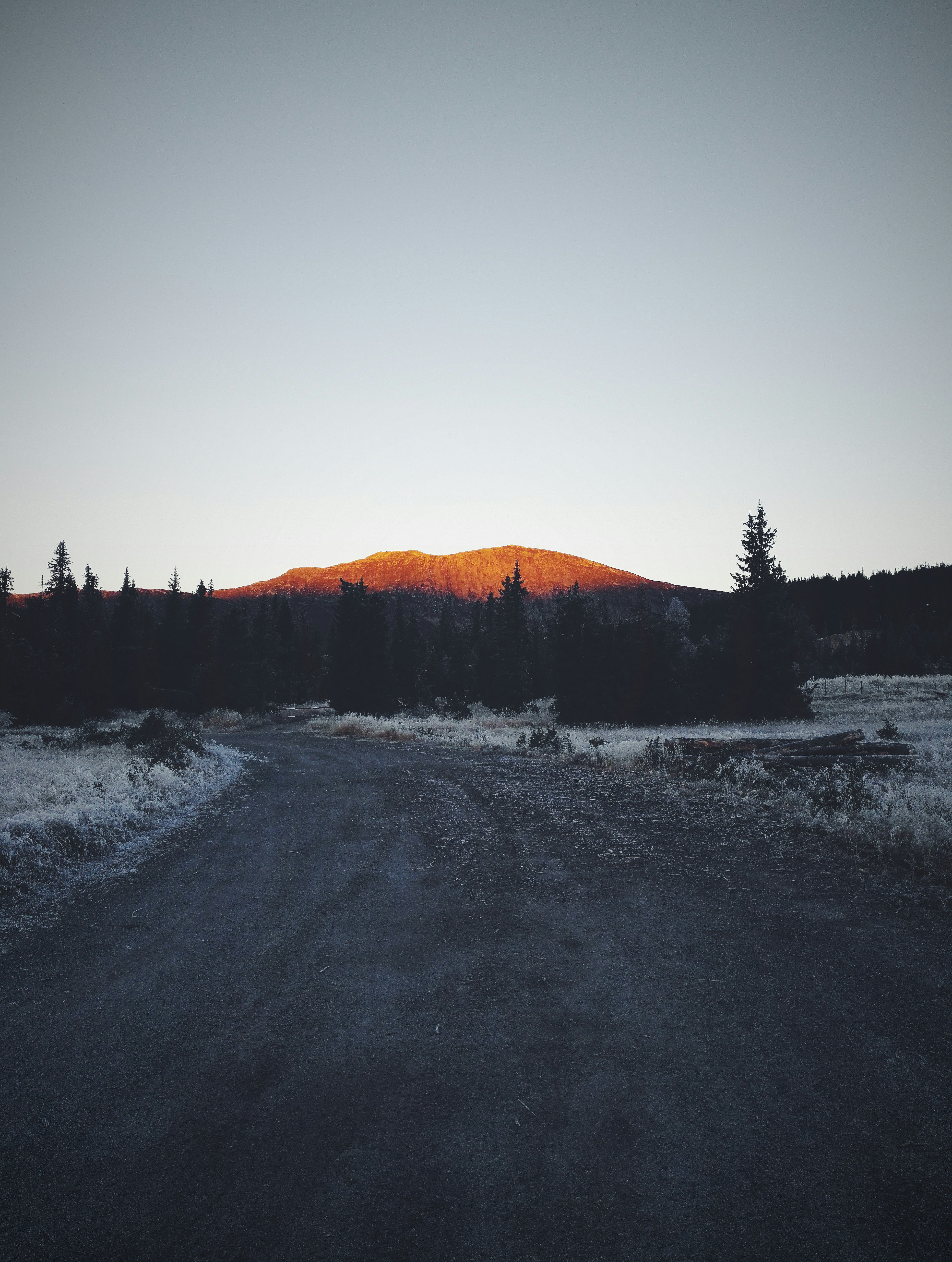 winding road near mountain range