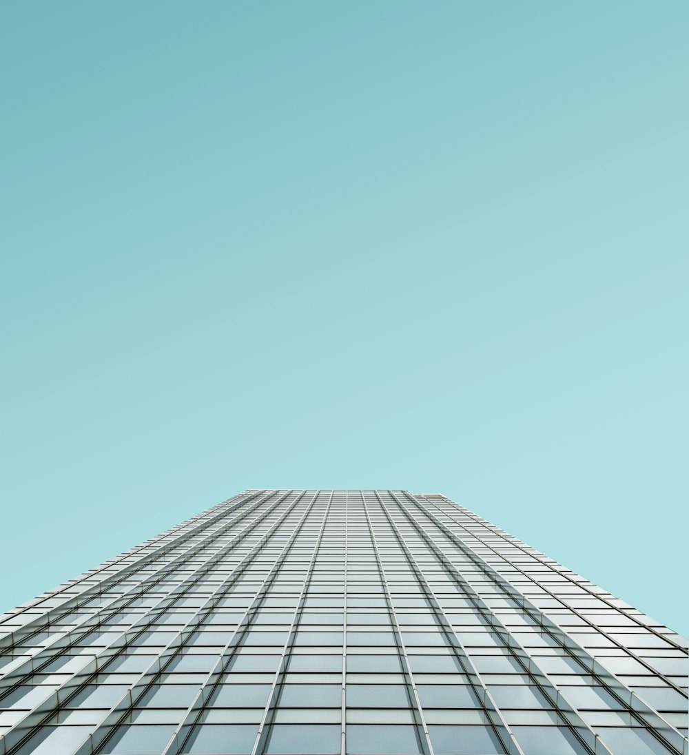 low angle photography of glass building