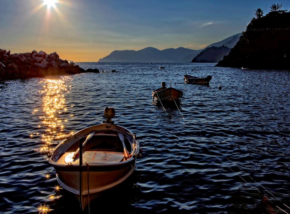 empty floating boat on sea