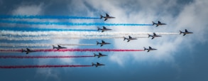 time lapse photography of airshow
