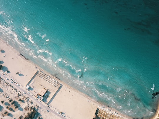 areal view of beach in Çeşme Turkey