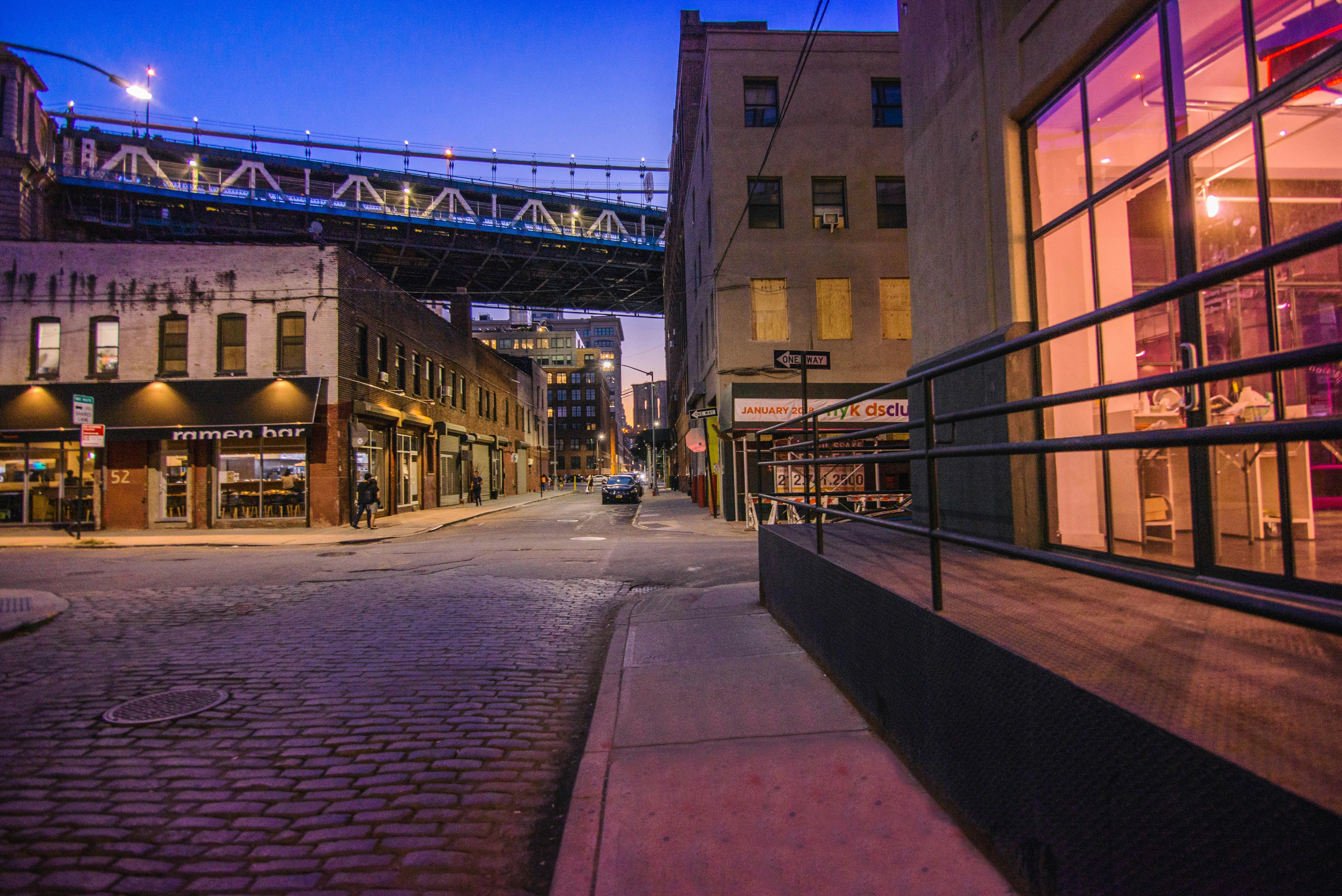 empty road beside buildings