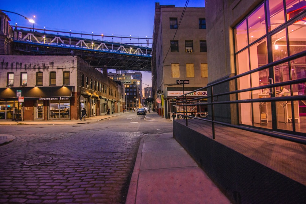 empty road beside buildings