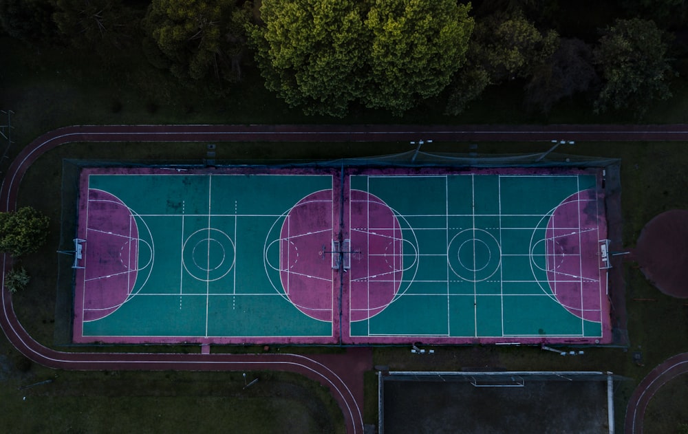 two basketball courts