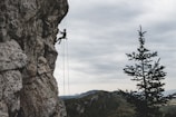 man rock climbing