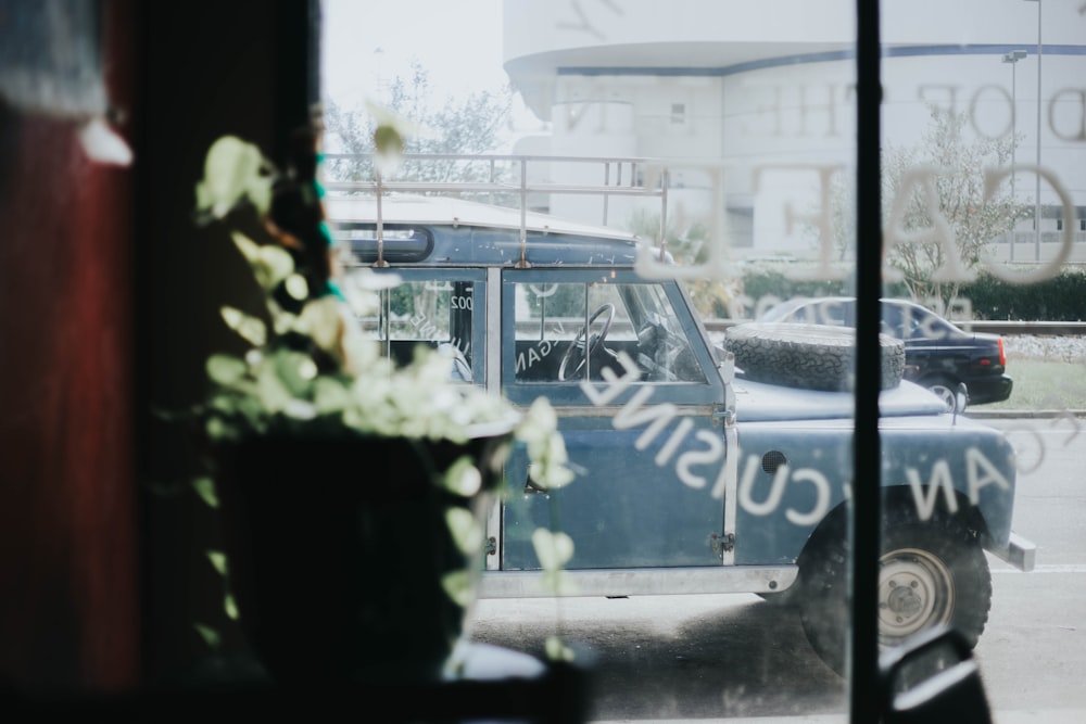 wrangler in front of the window