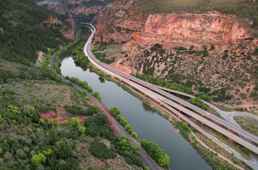 aerial view of river during daytime