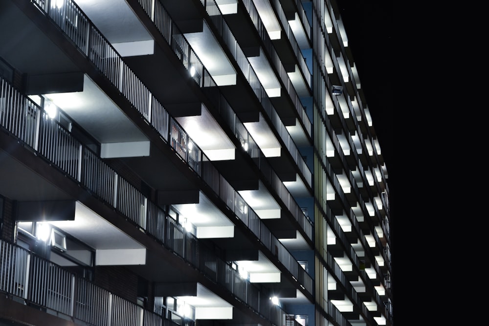 low angle of building at nighttime