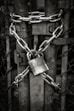 gray steel chain locked on gate