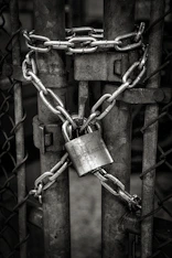gray steel chain locked signifying encrypted email