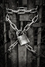 gray steel chain locked signifying encrypted email