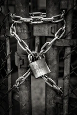 gray steel chain locked signifying encrypted email