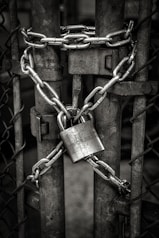 gray steel chain locked signifying encrypted email