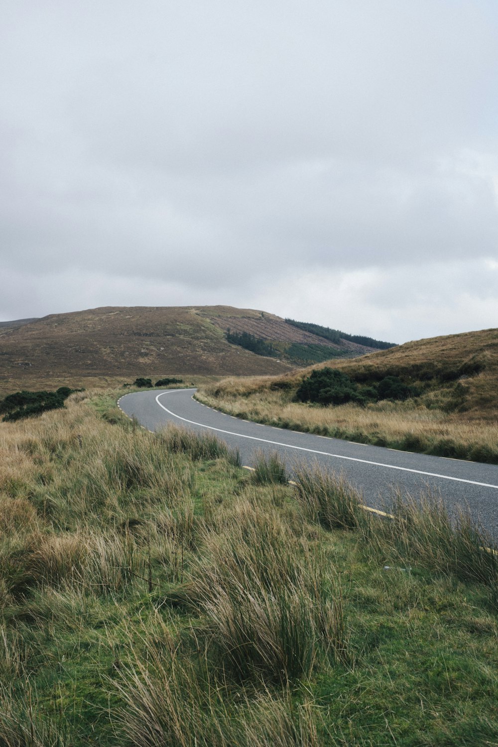 Carretera curva entre tierra