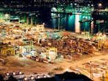 aerial photography of port